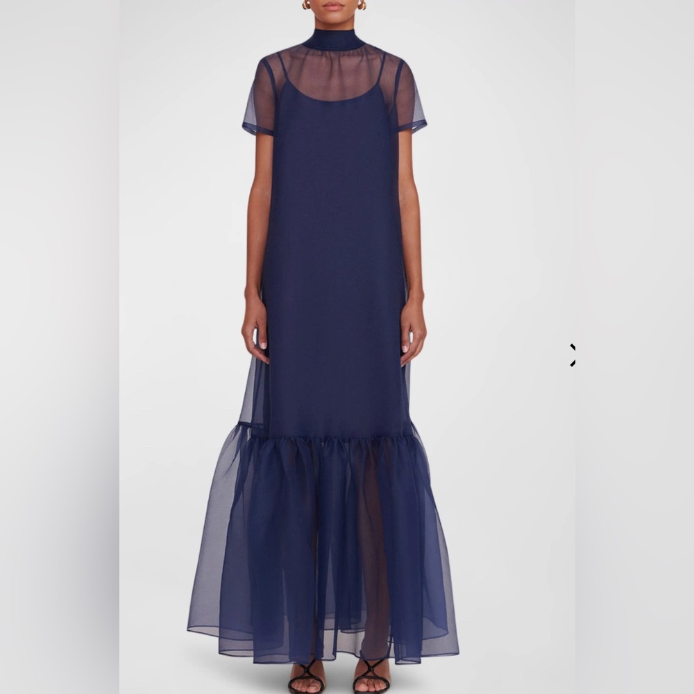 STAUD CALLUNA NECK TIE ORGANZA GOWN